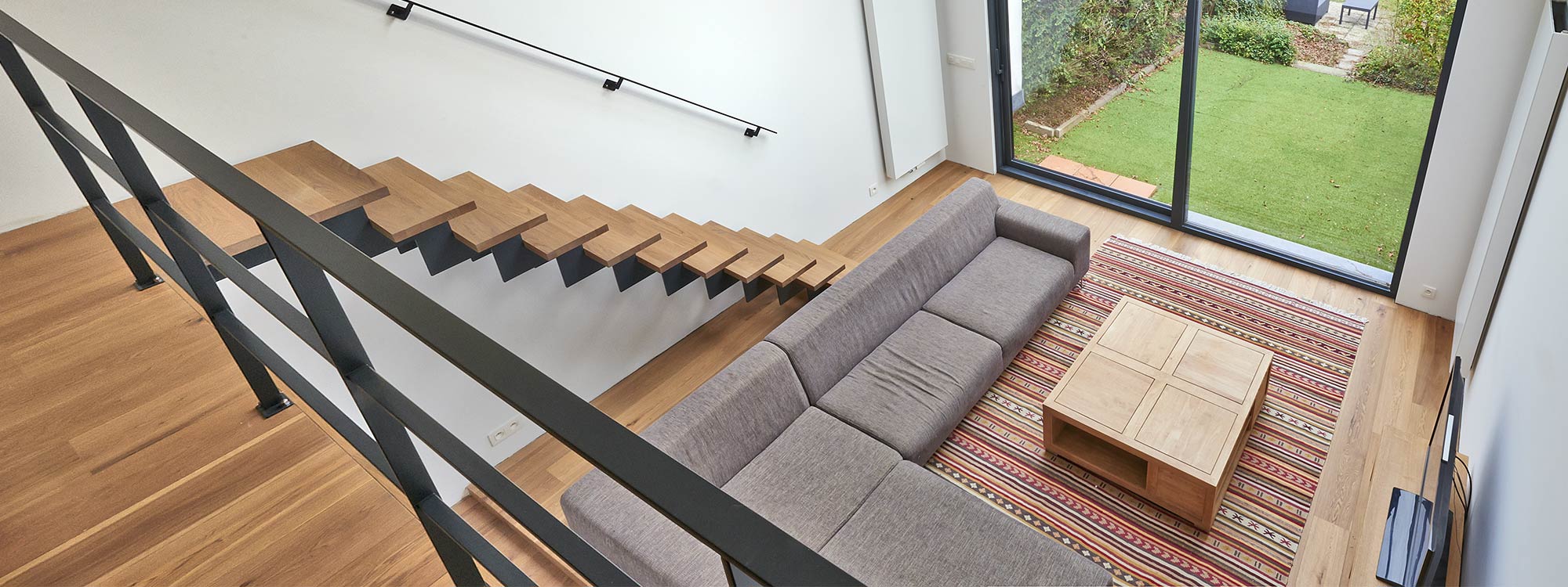 Wooden Staircase from Above
